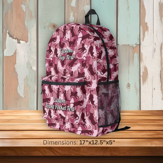 Katten Roze Camouflage Bedrukte Rugzak
