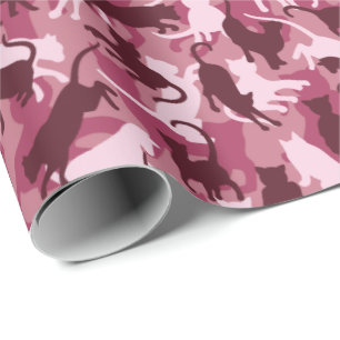 Katten Roze Camouflage Cadeaupapier