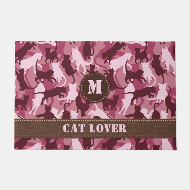 Katten Roze Camouflage Deurmat (Voorkant)