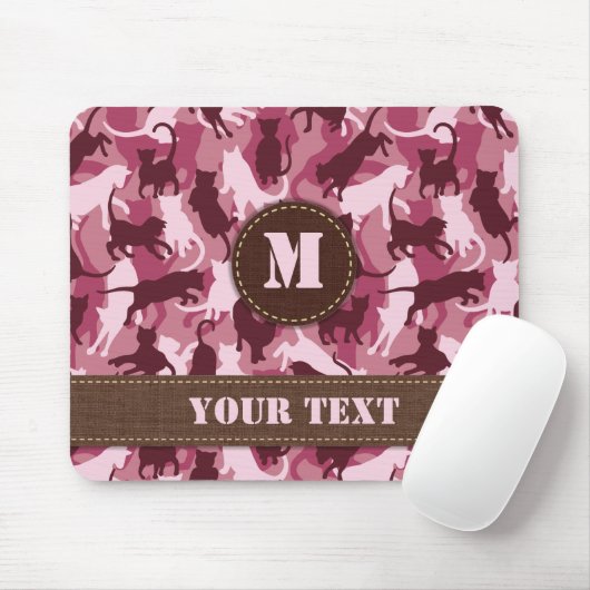 Katten Roze Camouflage Muismat (Met muis)