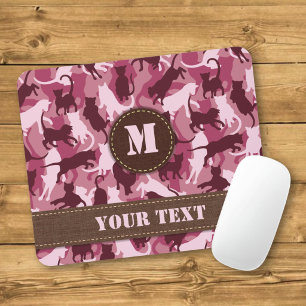 Katten Roze Camouflage Muismat