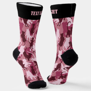 Katten Roze Camouflage Patroonvergrendelingen Sokken