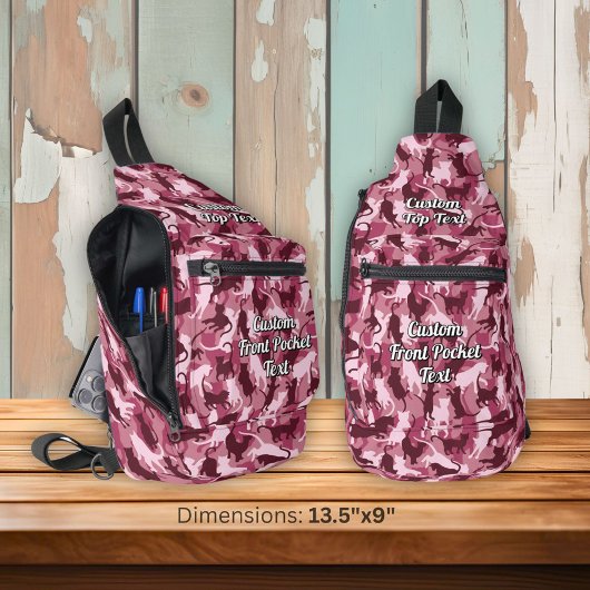 Katten Roze Camouflage Sling Bag