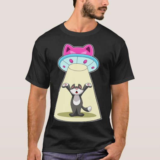 Katten Ruimteschip Ruimte T-shirt (Voorkant)