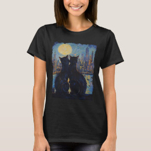 Katten 's Nachts In New York Van Gogh Kat Voor Kat T-shirt