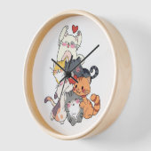 Katten Samen Wandklok (Hoek)