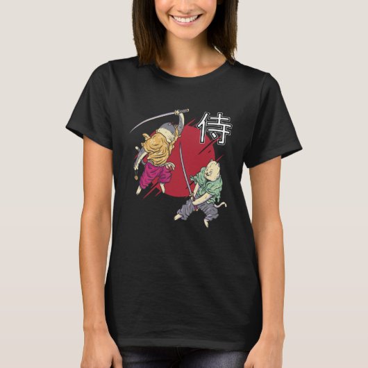 Katten Samurai Japans T-shirt (Voorkant)