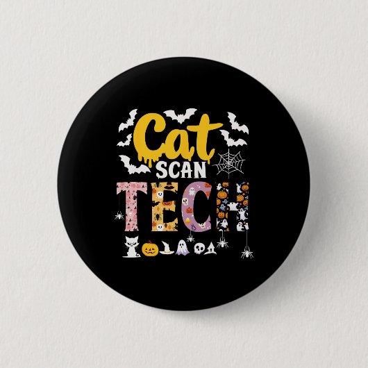 Katten Scan Ct Rad Tech Halloween Kostuum Spin Vli Ronde Button 5,7 Cm (Voorkant)