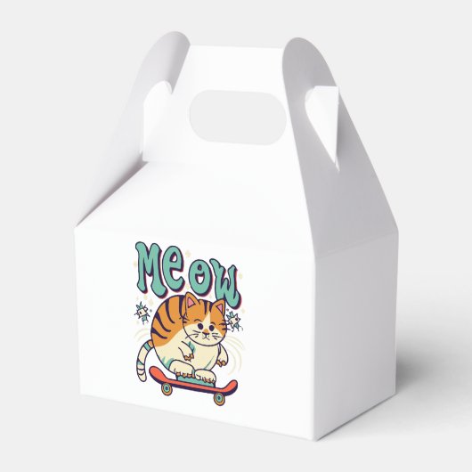 Katten Schaatsen Miauw Bedankdoosjes (Voorkant Zijde)