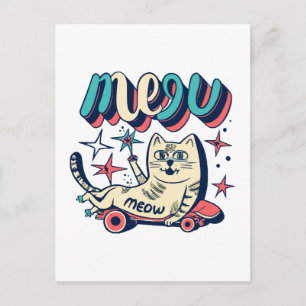 Katten Schaatsen Miauw Briefkaart