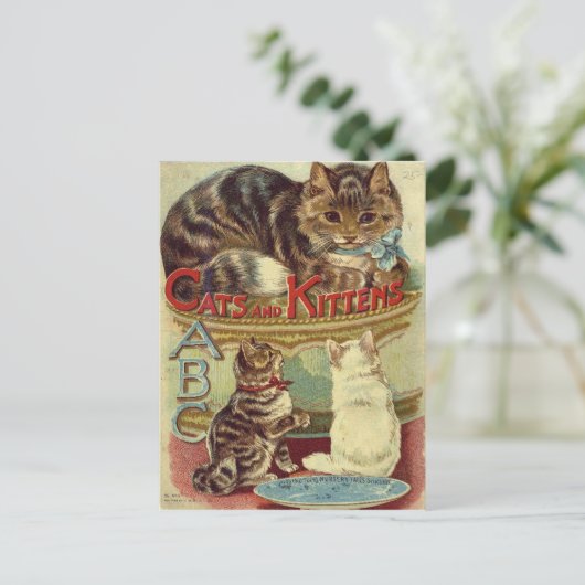  katten schattig briefkaart (Staand voorkant)