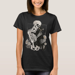 Katten schedel kitten schattig skelet Halloween ma T-shirt