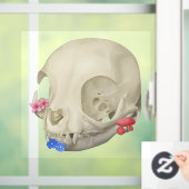 Katten schedel met flora raamsticker (Huis)