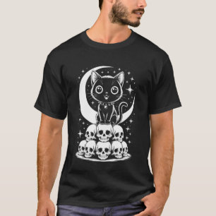 Katten schedels Griez Cute Kitty Goth Zwarte Alt A T-shirt
