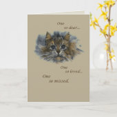 Katten schets condoleance kaart (Gele Bloem)