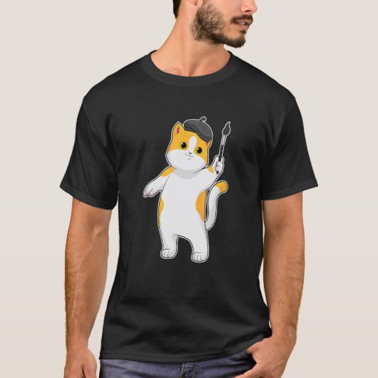 Katten Schilder Verfkwast T-shirt (Voorkant)