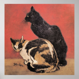 Katten, schilderij van Theophile Steinlen, Poster