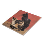 Katten, schilderij van Theophile Steinlen, Tegeltje (Zijkant)