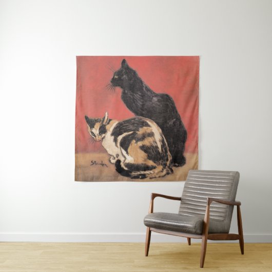 Katten, schilderij van Theophile Steinlen, Wandkleed (In situ)