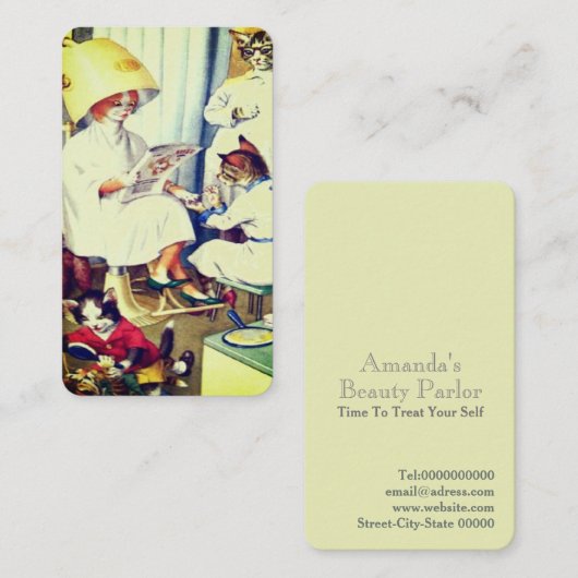  katten schoonheidssalon visitekaartje (Voorkant / Achterkant)