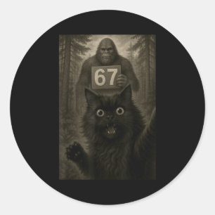 Katten Selfie 67 Meme Zes Zeven Grappige Bigfoot Ronde Sticker