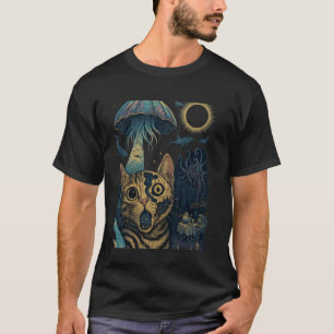 Katten Selfie Gebroken Gezicht Kwallen UFO Astrona T-shirt