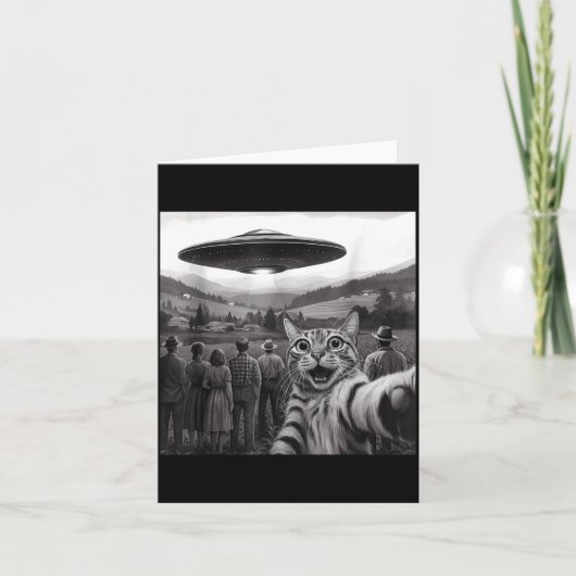 Katten Selfie Mensen die een buitenaardse grappige Kaart (Voorkant)