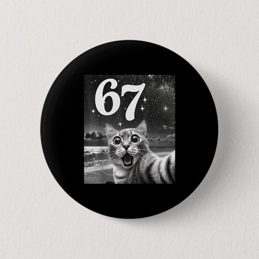 Katten Selfie Met 67 Meme Grappige Katten Grafisch Ronde Button 5,7 Cm (Voorkant)