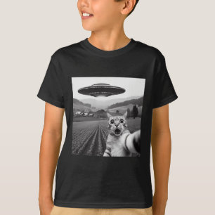 Katten Selfie Met Alien Ufo Grappige Kattencadeaus T-shirt