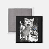 Katten selfie met chupacabra grappige cryptid meme magneet (Voorkant / Achterkant)