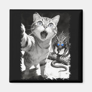 Katten selfie met chupacabra grappige cryptid meme magneet