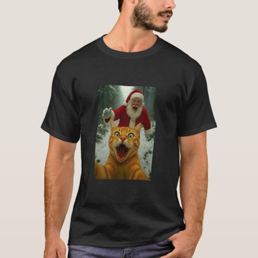 Katten selfie met kerstman - Grappige Kittens Kers T-shirt (Voorkant)