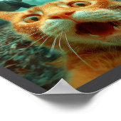 Katten selfie met T-rex dinosaurus Trex Dino manne Poster (Hoek)