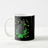 Katten Shamrock St Patricks Dag 4 Blad Klaver Mann Koffiemok (Links)