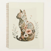 Katten Silhouet Bloem Boho Wilde Bloem Planner (Voorkant)