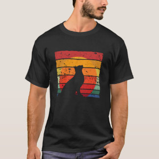 Katten Silhouet Gedistresseerd Retro Zonsondergang T-shirt