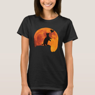 Katten Silhouet in Volle Maan met een Hart. Mooie T-shirt