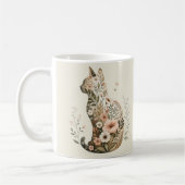 Katten Silhouet Mok Bloem Boho Wilde Bloemen (Links)
