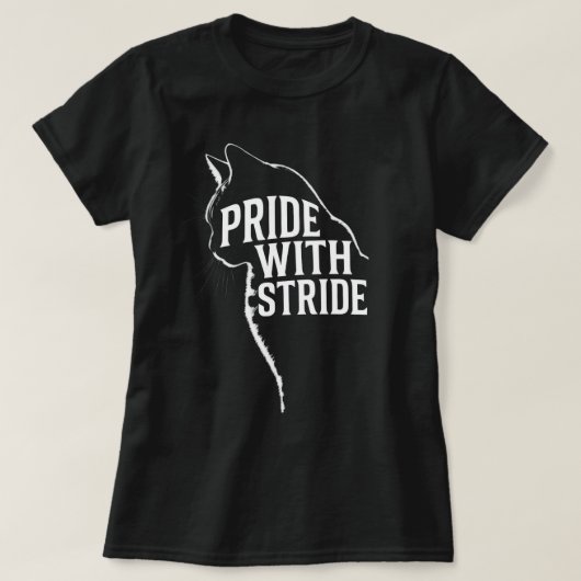 Katten Silhouet Pride With Stride Schets T-shirt (Design voorkant)