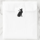 Katten Silhouet Vierkante Sticker (Tas)