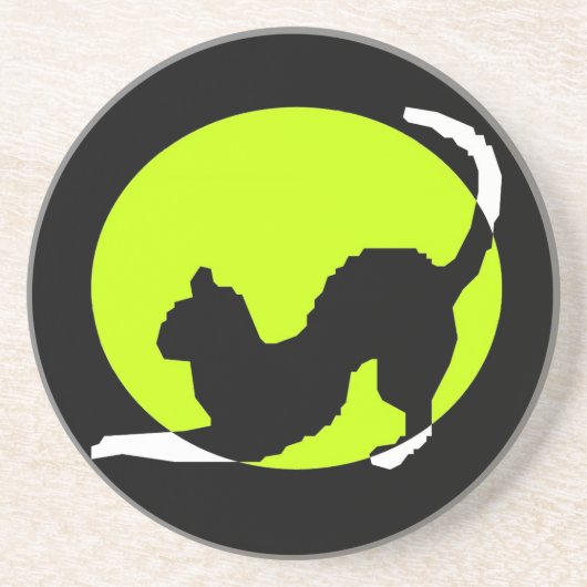 Katten Silhouet Zandsteen Onderzetter (Voorkant)