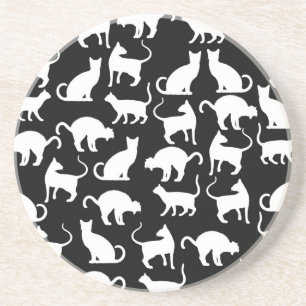 katten silhouet zandsteen onderzetter
