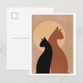 Katten silhouetten briefkaart (Voorkant / Achterkant)