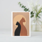 Katten silhouetten briefkaart (Staand voorkant)