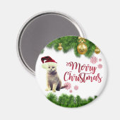 Katten,Sinterklaas Muts,Kerstballen Magneet (Voorkant / Achterkant)