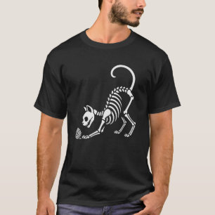Katten skelet garen Halloween moeder vader kindere T-shirt