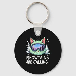 Katten ski avontuur de meowtains roepen sleutelhanger