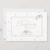 Katten Slapen op gouden kerstversieringen Vakantie Kaart (Achterkant)