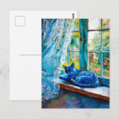 Katten slapen op vensterbank briefkaart (Voorkant / Achterkant)