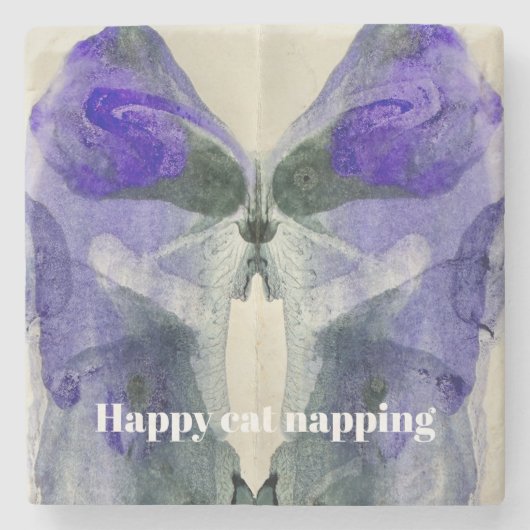 Katten slapen stenen onderzetter (Voorkant)